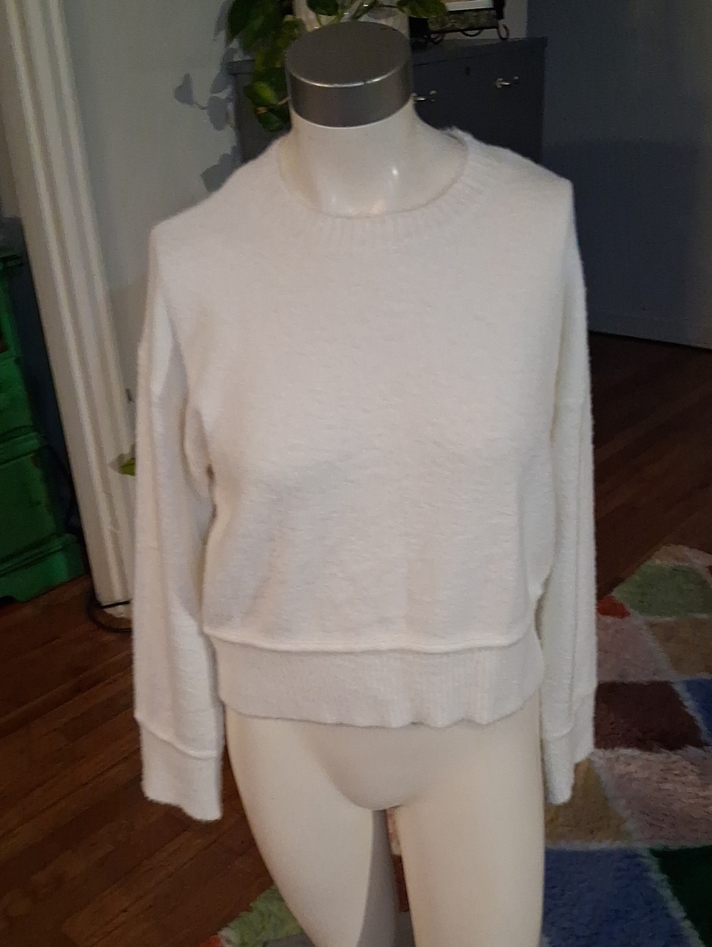 Hippie Rose Cream Crewneck Pullover Sweater
